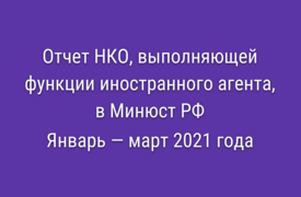 Отчет НКО, выполняющей функции иностранного агента