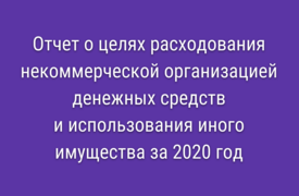 Отчет о целях расходования денежных средств. 2020г