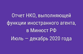 Отчет НКО, выполняющей функции иностранного агента